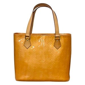 Louis Vuitton Vernis Tote 1999 Vintage Honey Patent Leather Pink Interior